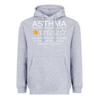 Heather Grey funny asthma awareness one star rating inhaler wheezy breath t shirt Heavyweight Hoodie - linhVisuals