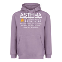 Lavender funny asthma awareness one star rating inhaler wheezy breath t shirt Heavyweight Hoodie - linhVisuals