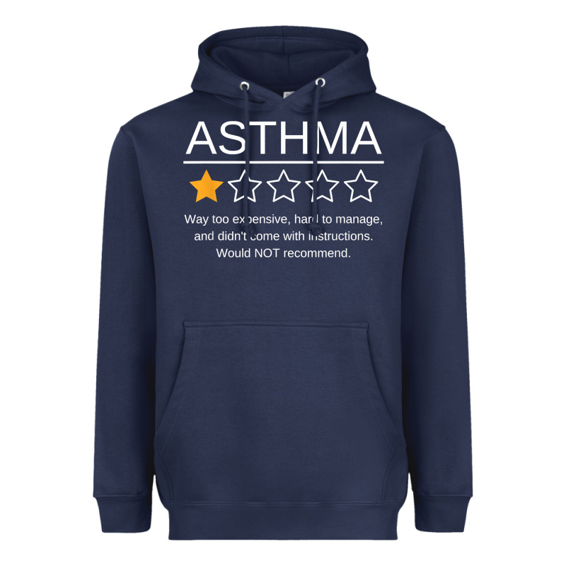 Funny Asthma Awareness One Star Rating Inhaler Wheezy Breath T Shirt Heavyweight Hoodie by linhVisuals | Teevron