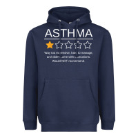 Navy funny asthma awareness one star rating inhaler wheezy breath t shirt Heavyweight Hoodie - linhVisuals