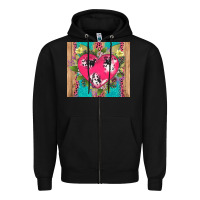 Black v.d cow and heart Zipper Hoodie - AdoDesignShop