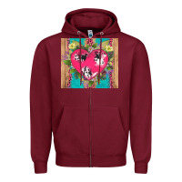 Burgundy v.d cow and heart Zipper Hoodie - AdoDesignShop