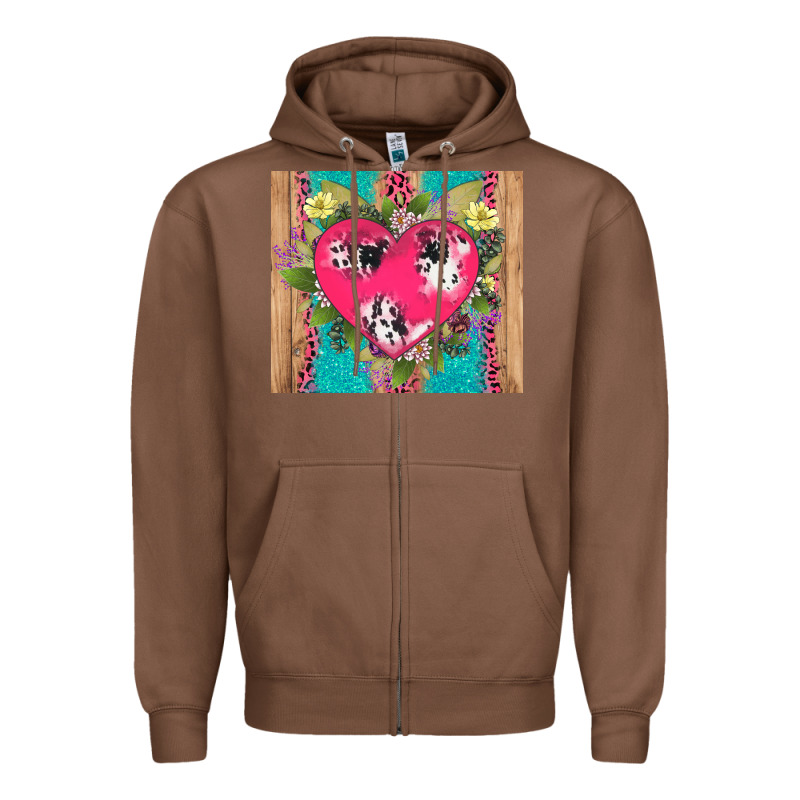 V.d Cow And Heart Zipper Hoodie by AdoDesignShop | Teevron