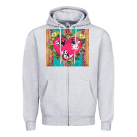 Heather Grey v.d cow and heart Zipper Hoodie - AdoDesignShop