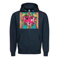 Navy v.d cow and heart Zipper Hoodie - AdoDesignShop