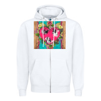 White v.d cow and heart Zipper Hoodie - AdoDesignShop