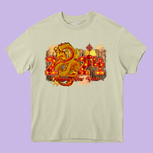 Year Of The Dragon Chinese New Year 2024 Heavy Core Tee Designed By Cowgirlartshop