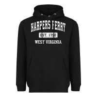 Black harpers ferry west virginia wv vintage established sports pullover hoo Heavyweight Hoodie - linhVisuals