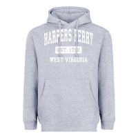 Heather Grey harpers ferry west virginia wv vintage established sports pullover hoo Heavyweight Hoodie - linhVisuals