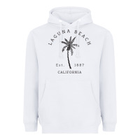 White retro cool laguna beach california palm tree unique novelty sweatshirt Heavyweight Hoodie - linhVisuals