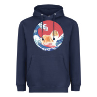Navy rough collie t  shirt rough collie gifts   ocean waves surfing rough c Heavyweight Hoodie - linhVisuals
