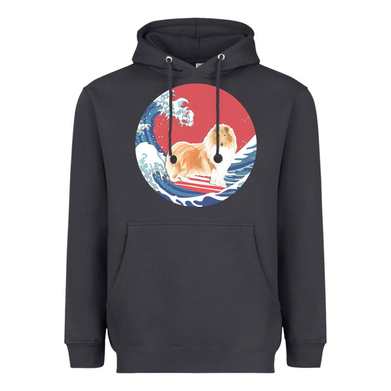 Rough Collie T  Shirt Rough Collie Gifts   Ocean Waves Surfing Rough C Heavyweight Hoodie by linhVisuals | Teevron