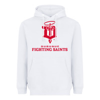 White the-dubuque-fighting-saints-pen Heavyweight Hoodie - linhVisuals