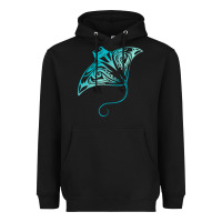 Black hawaii tribal manta ray hawaiian shirt shark lover t shirt Heavyweight Hoodie - linhVisuals