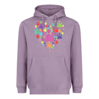 Lavender heart paw print dog cat lover valentines day t shirt Heavyweight Hoodie - linhVisuals