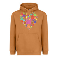 Meerkat heart paw print dog cat lover valentines day t shirt Heavyweight Hoodie - linhVisuals