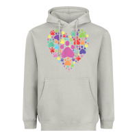 Moon Dust heart paw print dog cat lover valentines day t shirt Heavyweight Hoodie - linhVisuals
