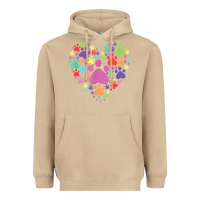 Mushroom heart paw print dog cat lover valentines day t shirt Heavyweight Hoodie - linhVisuals