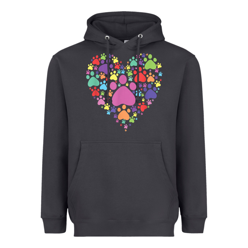 Heart Paw Print Dog Cat Lover Valentines Day T Shirt Heavyweight Hoodie by linhVisuals | Teevron