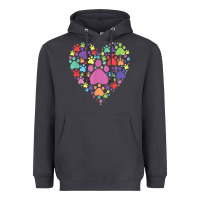 Smoke heart paw print dog cat lover valentines day t shirt Heavyweight Hoodie - linhVisuals
