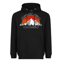 Black retro vintage steamboat springs colorado distressed t shirt Heavyweight Hoodie - linhVisuals