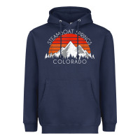 Navy retro vintage steamboat springs colorado distressed t shirt Heavyweight Hoodie - linhVisuals