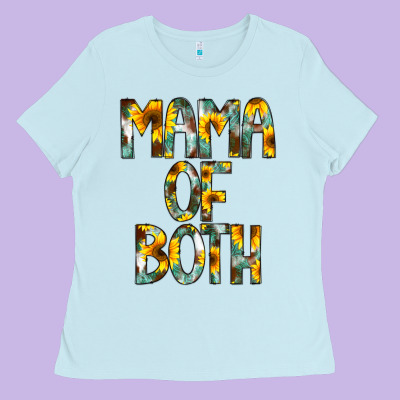 Mama Of Both Ladies Tee Designed By Cowcowdesign