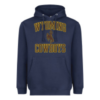 Navy kids wyoming cowboys apparel gameday arch over cowboys t shirt Heavyweight Hoodie - linhVisuals