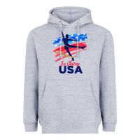 Heather Grey ice skating dance support the team tshirt usa flag t shirt Heavyweight Hoodie - linhVisuals