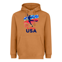 Meerkat ice skating dance support the team tshirt usa flag t shirt Heavyweight Hoodie - linhVisuals