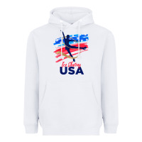 White ice skating dance support the team tshirt usa flag t shirt Heavyweight Hoodie - linhVisuals