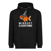 Black mindset motivational quote cute goldfish shark fish t shirt Heavyweight Hoodie - linhVisuals