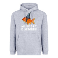 Heather Grey mindset motivational quote cute goldfish shark fish t shirt Heavyweight Hoodie - linhVisuals