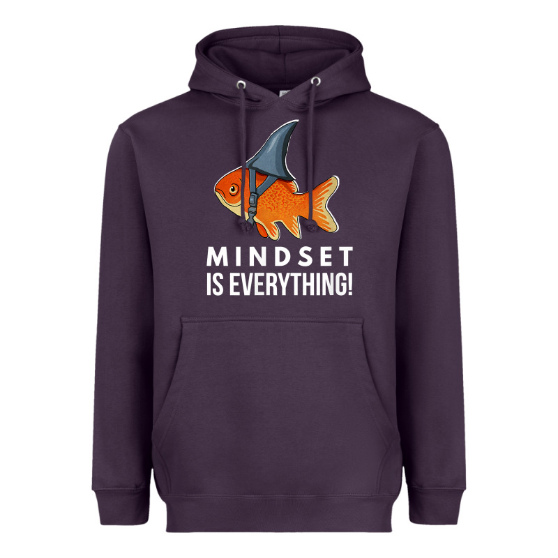 Mindset Motivational Quote Cute Goldfish Shark Fish T Shirt Heavyweight Hoodie by linhVisuals | Teevron