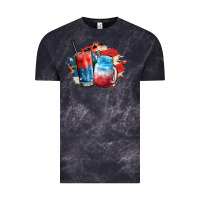Cloud Black Red white and blue slushy cocktail Vintage Tee - FaDigitalArtStudio