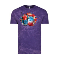 Cloud Purple Red white and blue slushy cocktail Vintage Tee - FaDigitalArtStudio
