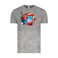 Cloud Rock Red white and blue slushy cocktail Vintage Tee - FaDigitalArtStudio