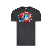 Vintage Black Red white and blue slushy cocktail Vintage Tee - FaDigitalArtStudio
