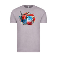 Vintage Zinc Red white and blue slushy cocktail Vintage Tee - FaDigitalArtStudio