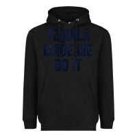 Black womens tequila made me do it tank tops for women summer drinking tank Heavyweight Hoodie - linhVisuals