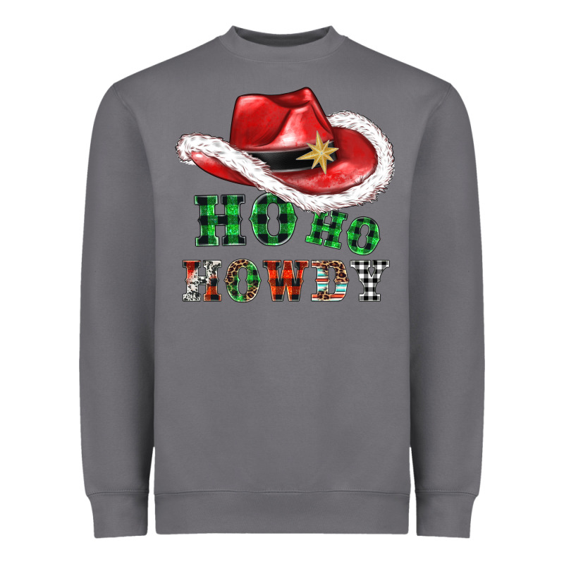Ho Ho Howdy Christmas Hat Heavyweight Sweatshirt by AdoDesignShop | Teevron