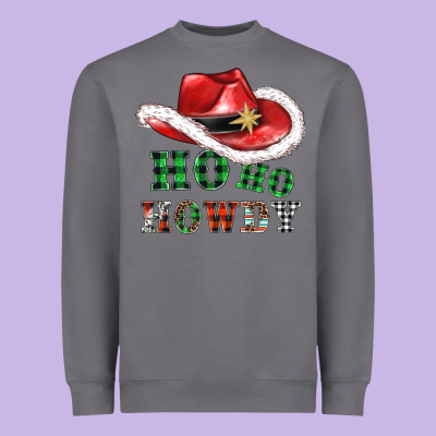 Ho Ho Howdy Christmas Hat Heavyweight Sweatshirt Designed By Adodesignshop