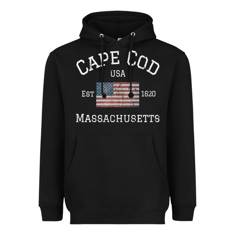 Cape Cod Massachusetts American Flag Usa Travel Vintage Pullover Hoodi Heavyweight Hoodie by linhVisuals | Teevron