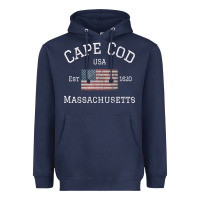 Navy cape cod massachusetts american flag usa travel vintage pullover hoodi Heavyweight Hoodie - linhVisuals