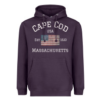Plum cape cod massachusetts american flag usa travel vintage pullover hoodi Heavyweight Hoodie - linhVisuals
