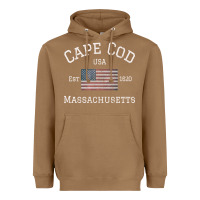 Toasted Coconut cape cod massachusetts american flag usa travel vintage pullover hoodi Heavyweight Hoodie - linhVisuals
