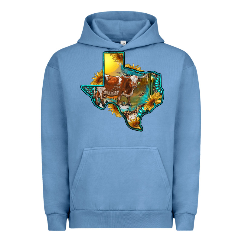 Western Texas Map With Longhorn Bull Urban Hoodie by RanaPortraitStore | Teevron