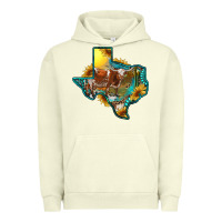 Pigment Pistachio western texas map with longhorn bull Urban Hoodie - RanaPortraitStore