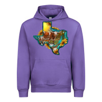 Tulip western texas map with longhorn bull Urban Hoodie - RanaPortraitStore