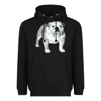 Black English Bulldog Art Heavyweight Hoodie - linhVisuals